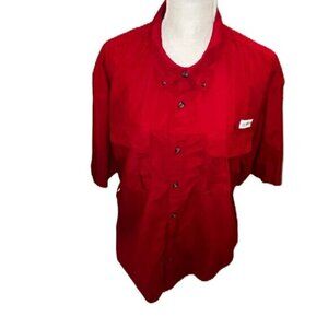 Magellan Outdoors Men's Red Casual Button-Down Shirt XL